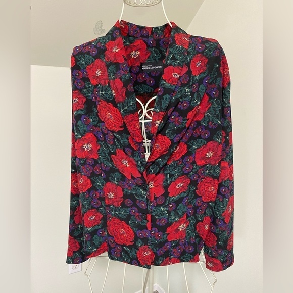 St. Michael at Marks & Spencer Vintage Floral Blazer and Skirt Set - Picture 3 of 16